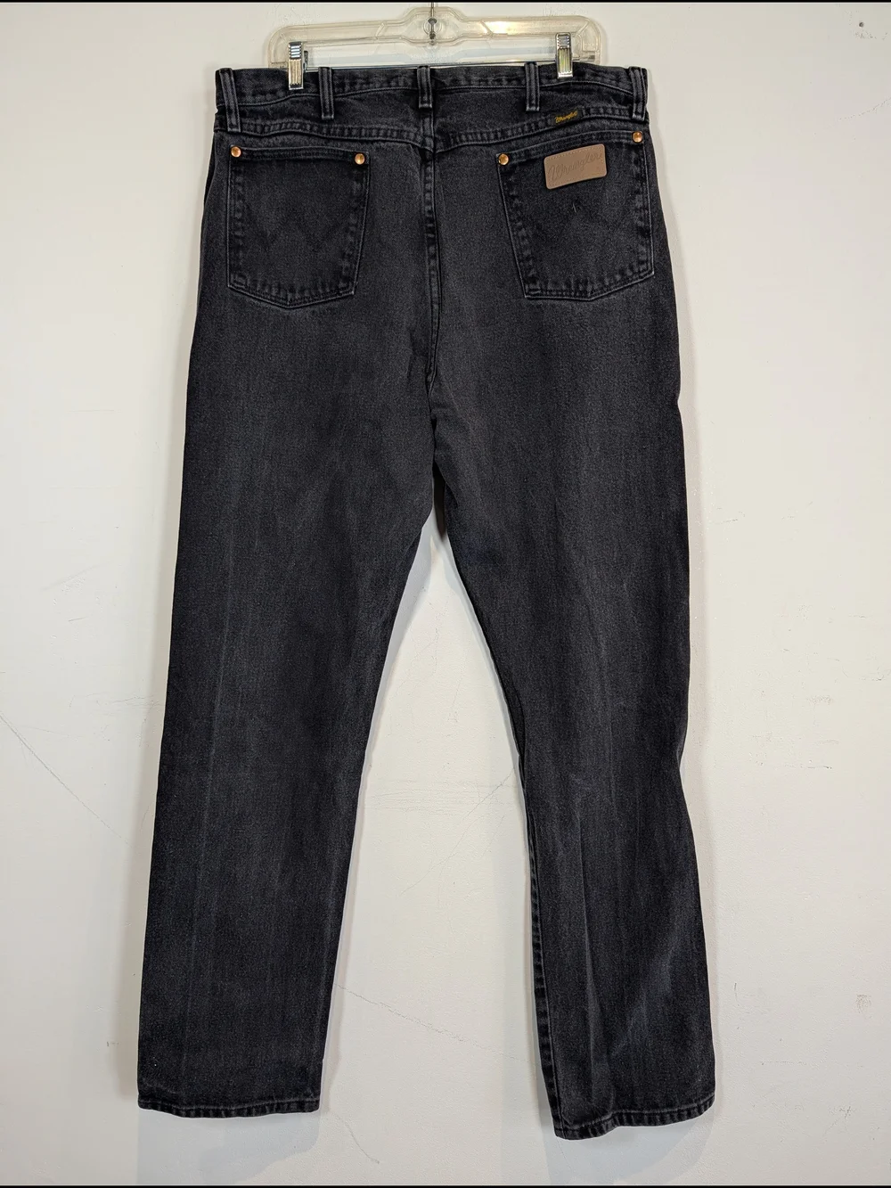 Wrangler Black Straight-Leg Jeans, Size 38x36